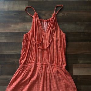 Orange Romper with Spaghetti Straps